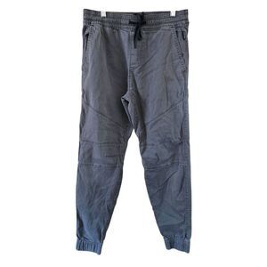 Hollister Mens Gray Jogger Pants With Drawstring Waist Pockets running gorpcore